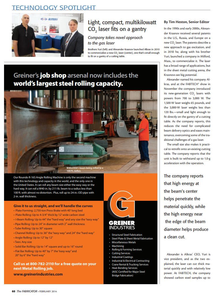 Technology Spotlight: Greiner Industries article